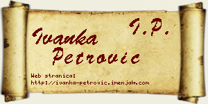 Ivanka Petrović vizit kartica